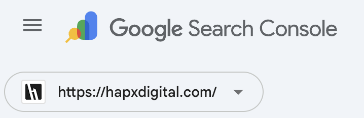 Google Search console icon in dashboard