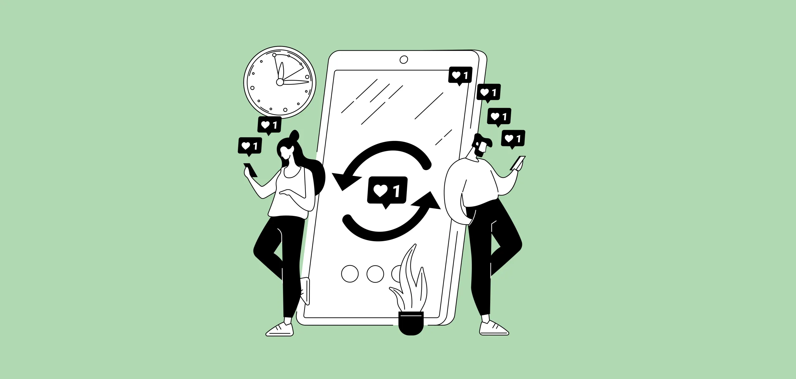 Inbound social media marketing illustration