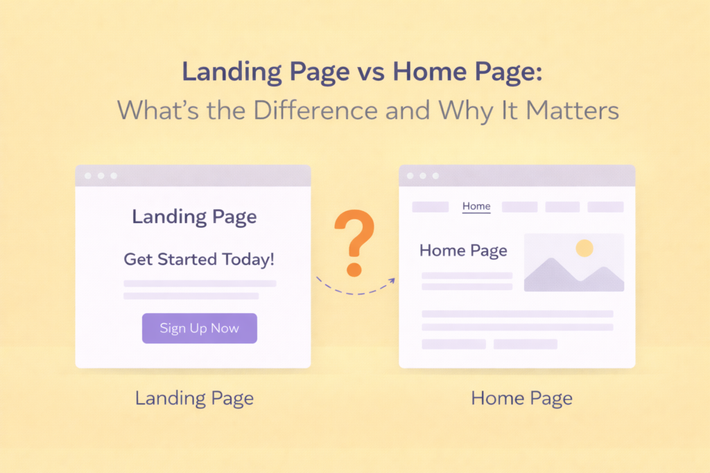 landing page vs home page